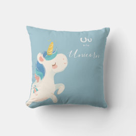 Unicorn ・名前を追加かわいいアルファベットモノグラム クッション