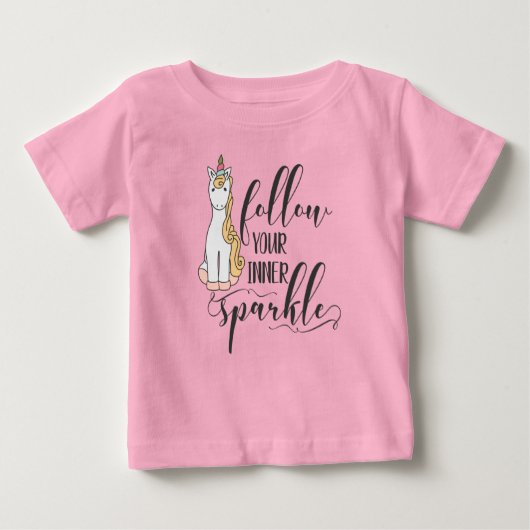 Unicorn 後を追 Your Inner Sparkle Party Favor ベビーTシャツ (正面)