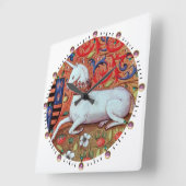 UNICORN，白 スクエア壁時計 (傾斜)