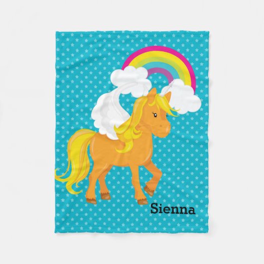Unicorn *背景色を選択 フリースブランケット (正面)