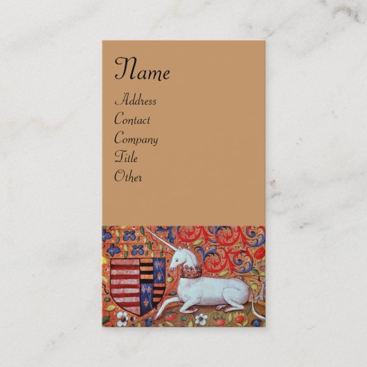 UNICORN,茶色 名刺 (正面)