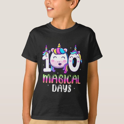 Unicorn 100魔法の日女の子100th Day Of S Tシャツ (正面)