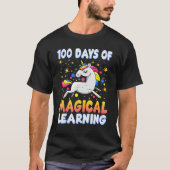 Unicorn 100 Days Magical Learning Happy 100th Day  Tシャツ (正面)