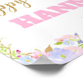 Unicorn 1st誕生日パーティーウェルカムポスターサイン ポスター (角)