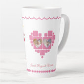 Unicorn 1st Birthday Pink Little Girl  カフェラテマグ (右アングル)