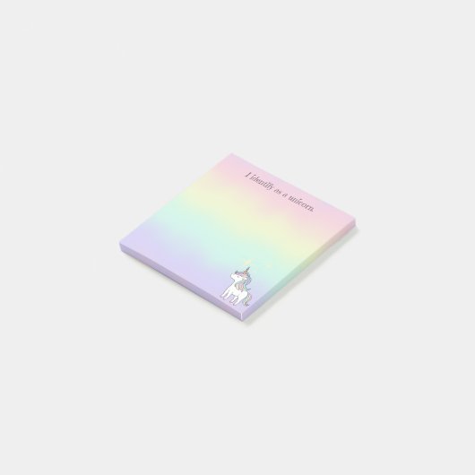 Unicorn 3 x 3ポストイットメモ帳 ポストイット (アングル)