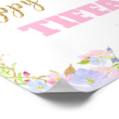 Unicorn 3rd誕生日パーティーウェルカムポスターサイン ポスター (角)