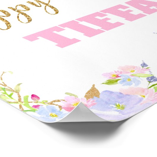 Unicorn 3rd誕生日パーティーウェルカムポスターサイン ポスター (角)