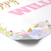 Unicorn 4th誕生日パーティー歓迎ポスターサイン ポスター (角)