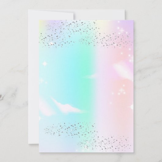 Unicorn 4th Birthday Un-fourgettable Magical 招待状 (裏面)