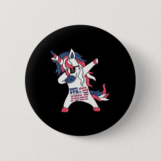 Unicorn 4th Of 7月Iインディペンデンスデイシャツ 缶バッジ (正面)