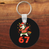Unicorn 67 Meme Six Seven Funny Christmas  キーホルダー (正面)
