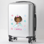 Unicorn African American Mermaidステッカー シール (スーツケース)