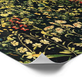 UNICORN AND GOTHIC FANTASY FLOWERS,FLORAL MOTIFS ポスター (角)