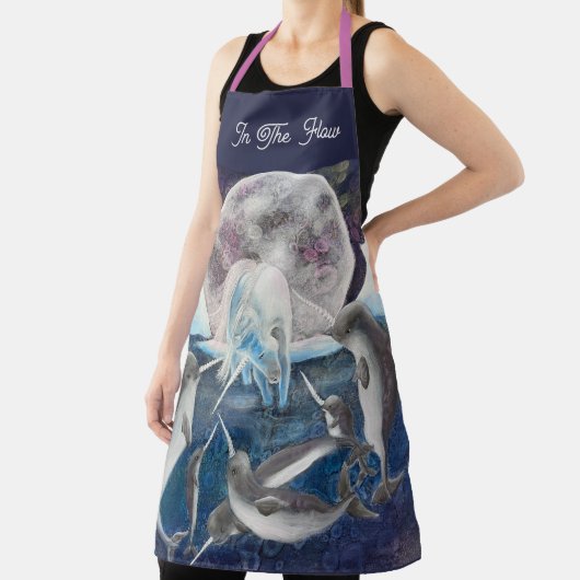 Unicorn and Narwhals Whimsical Art エプロン (インサイチュ)