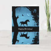 Unicorn and Owl Crescent Moon Birthday カード (正面)