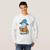 Unicorn as Wizard with Book & Hat Tシャツ (正面フル)