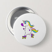 Unicorn atインラインスケートで滑るとローラースケート 缶バッジ (正面&裏面)