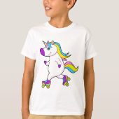 Unicorn atインラインスケートで滑るとローラースケート tシャツ (正面)