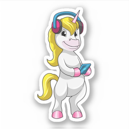 Unicorn at 聞 Music with Headphone シール (正面)