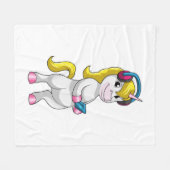 Unicorn at 聞 Music with Headphone フリースブランケット (正面(横))