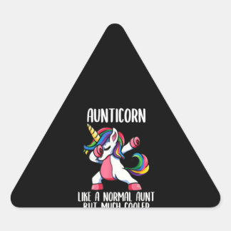 unicorn aunt girl birthday party apparel, aunticor 三角形シール