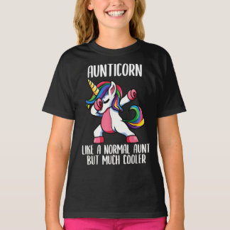unicorn aunt girl birthday party apparel tシャツ