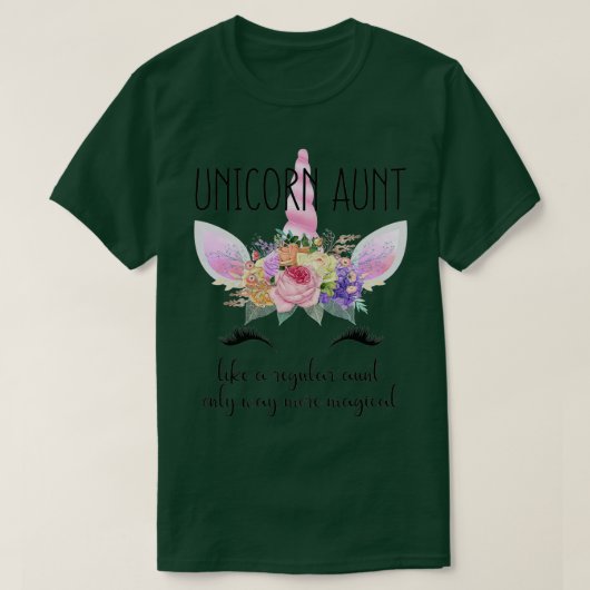 Unicorn Aunt Unicorn Birthday Aunt for Family Matc Tシャツ (デザイン正面)