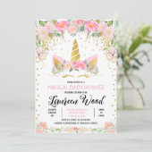 Unicorn Baby Shower Invitation 招待状 (スタンド正面)
