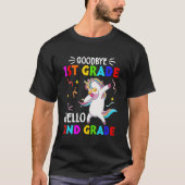 Unicorn Back To School Hello Second Grade Goodbye  Tシャツ (正面)