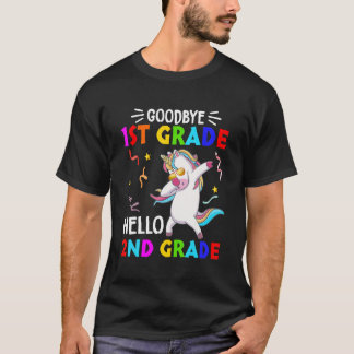 Unicorn Back To School Hello Second Grade Goodbye Tシャツ