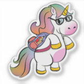 Unicorn Backpack School Sticker for Kids シール (正面)