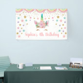 Unicorn Birthday Banner Personalized name 横断幕 (トレードショー)