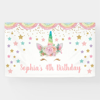 Unicorn Birthday Banner Personalized name 横断幕