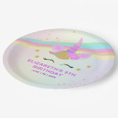 Unicorn Birthday for Baby Girl ペーパープレート (アングル)
