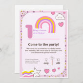 unicorn Birthday Invitation  シーズンカード (正面/裏面)