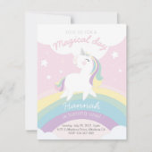Unicorn birthday invitation 招待状 (正面)