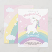 Unicorn birthday invitation 招待状 (正面/裏面)