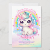 Unicorn Birthday Invitation 招待状 (正面)