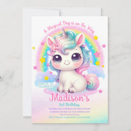 Unicorn Birthday Invitation 招待状