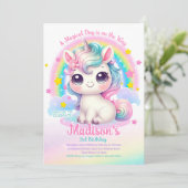 Unicorn Birthday Invitation 招待状 (スタンド正面)