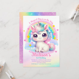 Unicorn Birthday Invitation 招待状