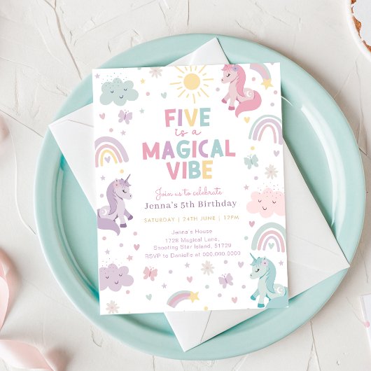 Unicorn Birthday Invitation 招待状