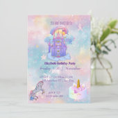 Unicorn birthday Invitation card 招待状 (スタンド正面)