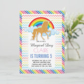 Unicorn Birthday invitation Magical Rainbow 招待状 (スタンド正面)