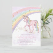Unicorn Birthday Invitation, Unicorn Invitation 招待状 (スタンド正面)