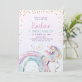 Unicorn Birthday Invitation, Unicorn Invitation 招待状 (スタンド正面)