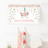 Unicorn Birthday party Banner Personalized name 横断幕 (インサイチュ)