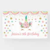 Unicorn Birthday party Banner Personalized name 横断幕 (横)