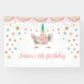 Unicorn Birthday party Banner Personalized name 横断幕 (横)